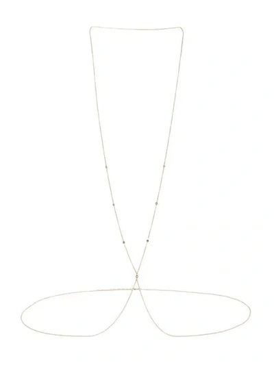 Jacquie Aiche 14kt Yellow Gold Diamond Spaced Out Body Chain In Metallic