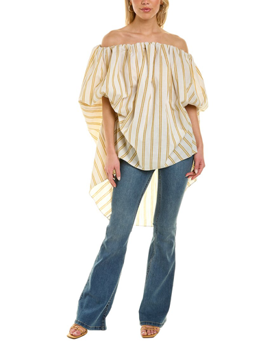 Oscar De La Renta Off-the-shoulder Bubble Blouse In Beige