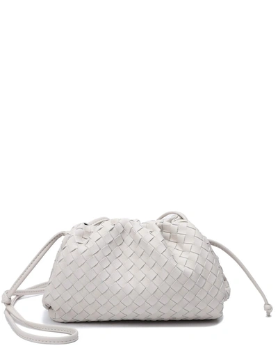 Tiffany & Fred Woven Leather Pouch In White