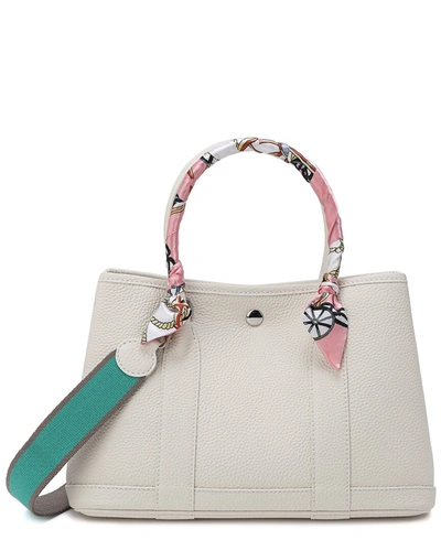 Tiffany & Fred Top-grain Leather Satchel In White