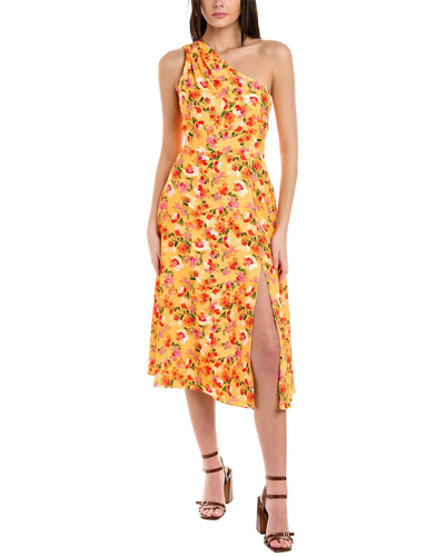 Alexia Admor Women's Fay One Shoulder Midi Fit And Flare Dress In Yellow Watercolor