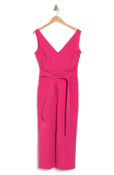 Sam Edelman Tie Waist Crop Wide Leg Jumpsuit In Hot Pink