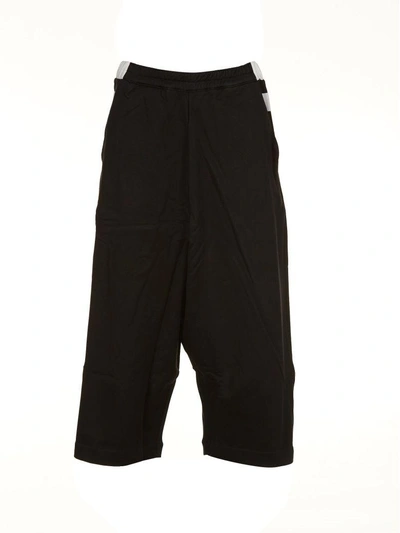 Y-3 Wide Leg Cropped Trousers In Nero/bianco