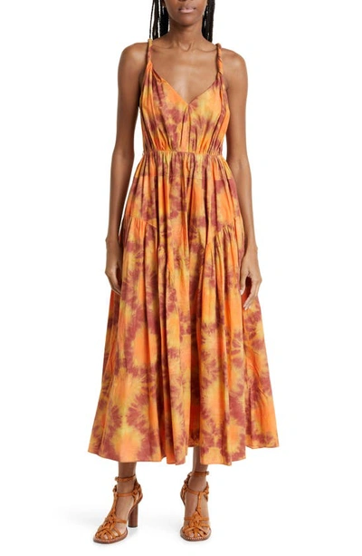 Ulla Johnson Valentina Print Dress In Orange