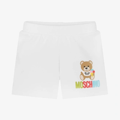 Moschino Baby Babies' White Cotton Teddy Bear Shorts