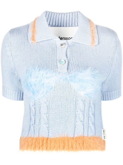 Andersson Bell Hayes Lingerie Intarsia Knit Top In Azzuro