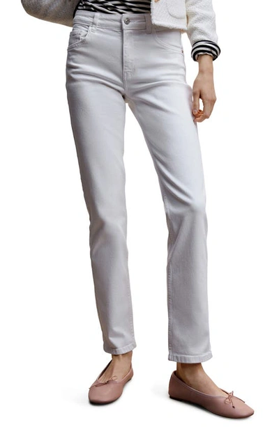 Mango Mid-rise Straight Jeans White