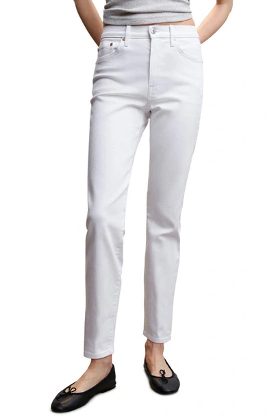 Mango Slim Cropped Jeans White
