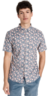 Faherty Short-sleeve Breeze Shirt In Faded Floral Batik