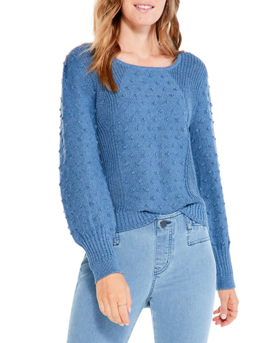 Nic + Zoe Nic+zoe Bobble Sweater In Blue
