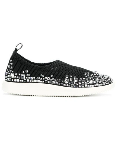 Giuseppe Zanotti Design Embellished Perforated Sneakers - Black