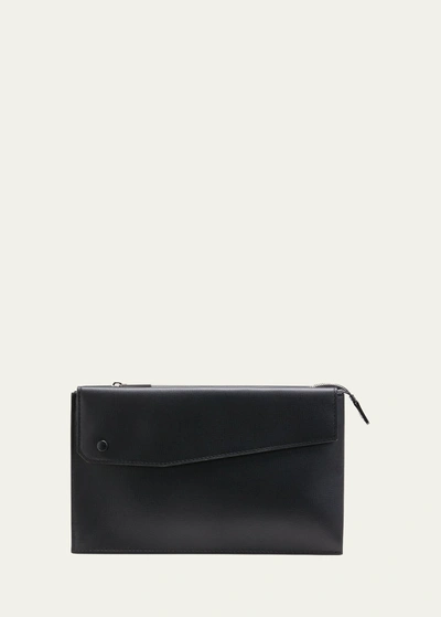 Valextra Leather Pocket Belt Bag In Nero