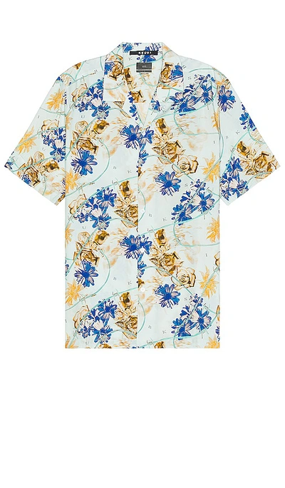Ksubi Men's Floral-print Short Sleeve Shirt In Blue