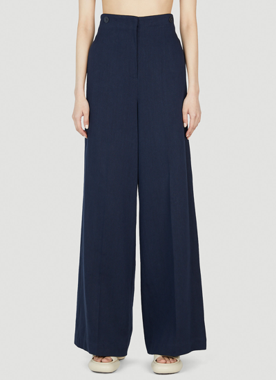 Max Mara Wide Trousers In Navy