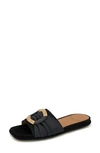 Gentle Souls By Kenneth Cole Rhea Slide Sandal In Black Suede