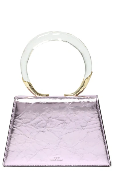 Alexis Bittar Lucite Quad Metallic Leather Small Handbag In Metallic Lilac/gold