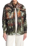 Valentino Caban Embellished Tie Dye Jacket In Green Multi