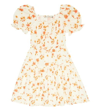 The New Society Kids' Fiorella Floral Cotton Dress In Ivory