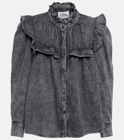 Isabel Marant Étoile Idety Cotton Shirt In Grey