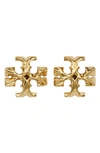 Tory Burch Women's Roxanne 18k-gold-plated Logo Stud Earrings In Tory Gold