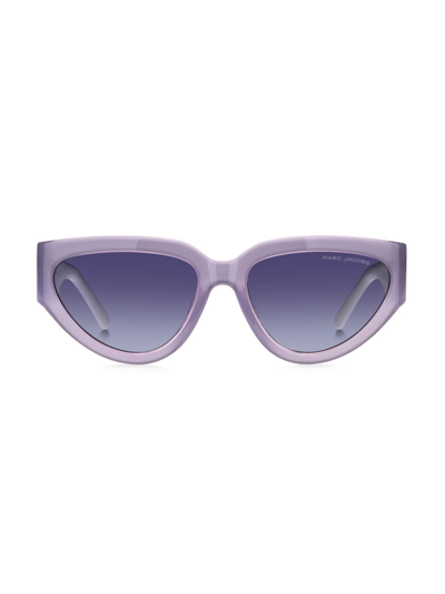 Marc Jacobs J Marc Logo Plastic Cat-eye Sunglasses In Grey Violet Shaded