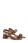 Larroude Women's Milan Embellished Strappy High Heel Sandals In Caramel