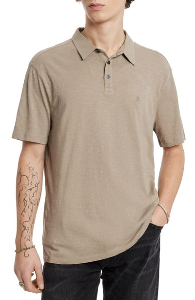 John Varvatos Men's Victor Peace Sign Cotton Polo Shirt In Haze Gray