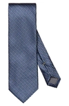 Eton Micro Floral Silk Tie In Blue
