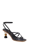 Kate Spade Women's Charmer 70mm Leather Strappy Sculptural-heel Sandals In Black Multi