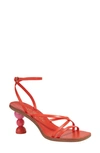 Kate Spade Women's Charmer 70mm Leather Sculptural Heel Sandals In Fresh Tomato