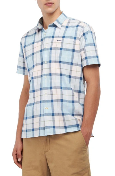 Barbour Gordon Plaid Short Sleeve Button-up Shirt In Pink Salt
