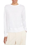 Vince Women's Long-sleeve Linen T-shirt In Optic White