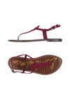 Sam Edelman Toe Strap Sandals In Garnet