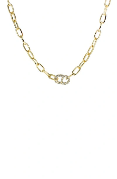 Panacea Pavé Link Necklace In Gold