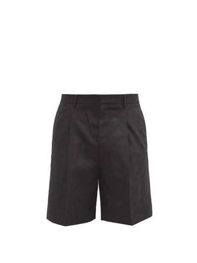 Givenchy Logo-jacquard Wool-twill Shorts In Black
