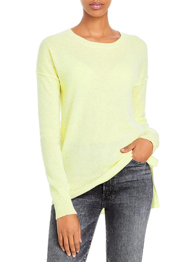 Aqua Womens Cashmere High Low Pullover Sweater In Yellow