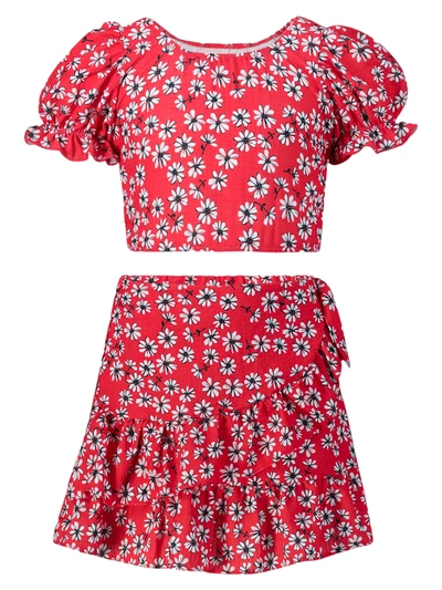 Mayoral Kids Clothing Set For Girls In Red