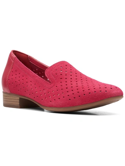 Clarks Juliet Hayes Womens Perforated Loafers In Red
