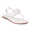 New York And Company Rosette Women's Single Flower Thong T-strap Sandal In White