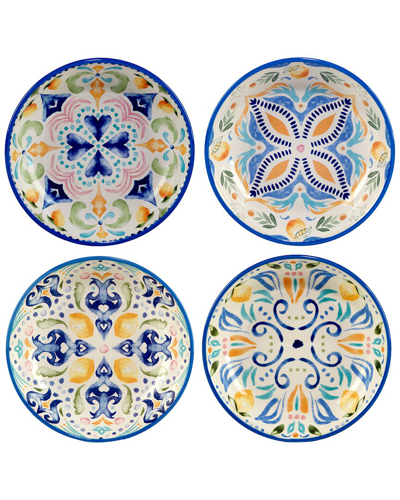 Certified International Lemonade Set Of 4 Soup/pasta Bowl 9"