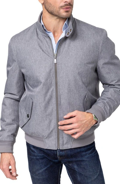 Hart Schaffner Marx Arden Stand Collar Bomber Jacket In Light Grey Melange