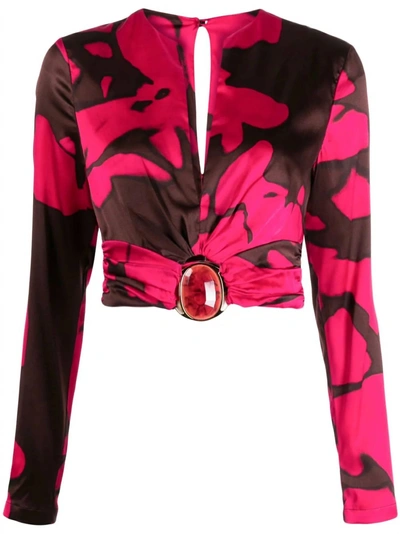 Silvia Tcherassi Edith Stretch-silk Blouse In Multi