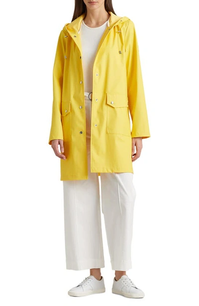 Lauren Ralph Lauren Hooded Longline Rain Slicker In Sunfish Yellow |  ModeSens