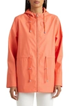 Lauren Ralph Lauren Hooded Rain Slicker In Orange