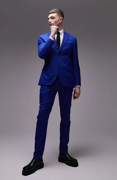 Topman Skinny Suit Jacket In Blue