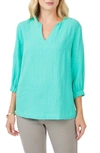 Foxcroft Evie Gauze Blouse In Sea Mist