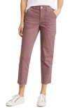 Wit & Wisdom 'ab'solution Patch Pocket High Waist Crop Straight Leg Pants In Rose Taupe