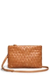 Madewell Puffy Woven Crossbody Bag In Desert Camel