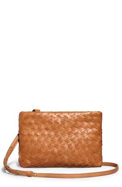 Madewell Puffy Woven Crossbody Bag In Desert Camel