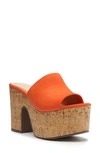 Schutz Dalle Platform Slide Sandal In Flame Orange